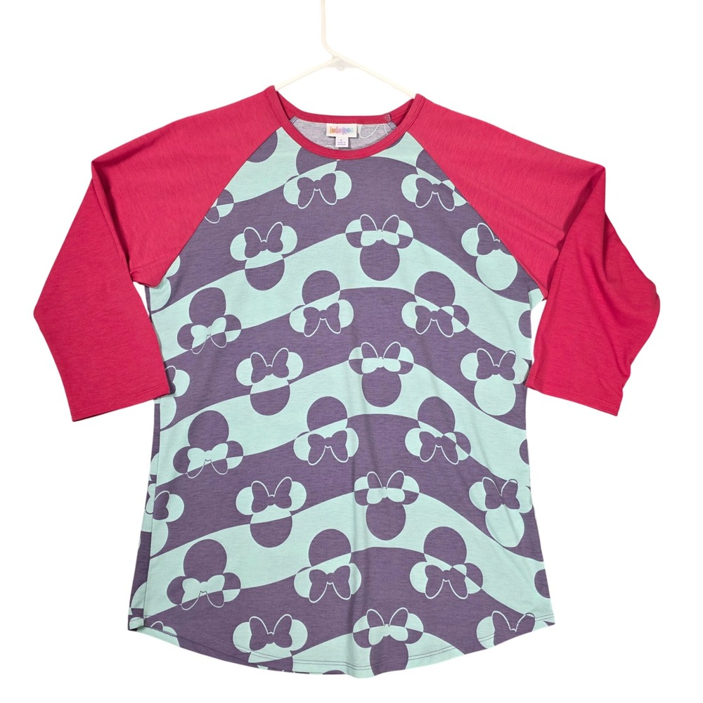 Lularoe Randy Raglan Disney Minnie‎ Mouse Shirt Women's Size L